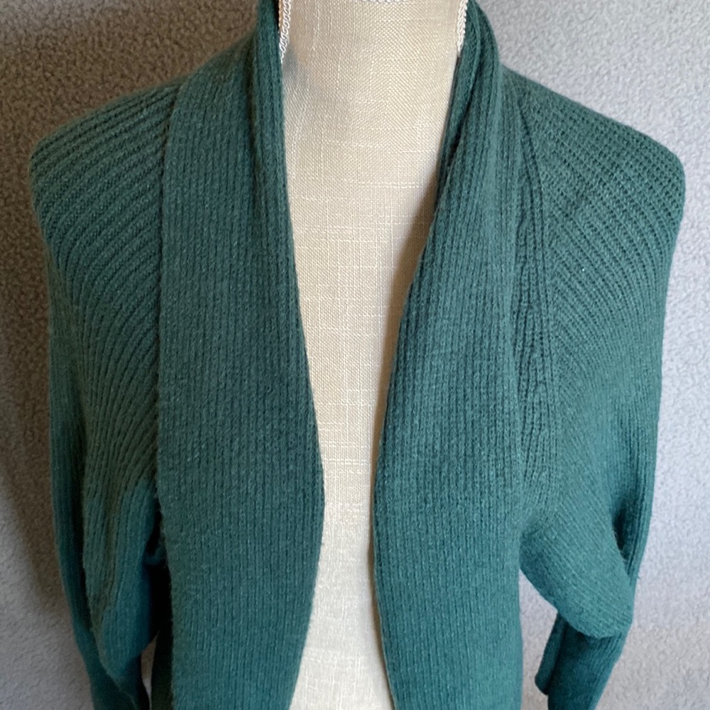 Leith Women's Long Line Dolman Sleeve Cardigan Sweater Size XS Green